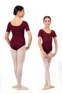 Hovedbilde Rumpf kortermet leotard i bomull, burgunder